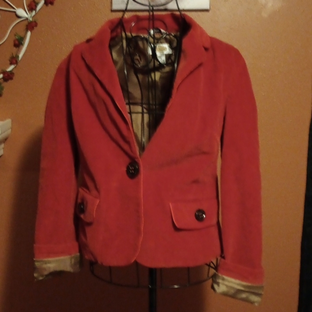 Women's Red Corduroy Blazer